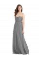 Cheap Shirred Strapless Bodice Long Tulle Bridesmaid Dress with Sweetheart Neckline Sydney