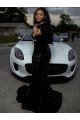 Cheap One Shoulder Long Sleeves Long Sweep Train Velvet Sequin Prom Dress Sydney