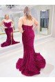 Cheap Long Sweetheart Sleeveless Sweep Train Velvet Sequin Prom Dress with Slit Sydney