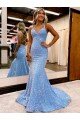 Cheap Criss Cross Open Back V-Neck Sleeveless Long Velvet Sequin Prom Dress Sydney