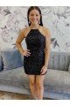 Cheap Halter Sleeveless Short Velvet Sequin Homecoming Dress / Prom Dress Sydney