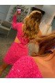 Cheap One Shoulder Long Sleeves Short Velvet Sequin Homecoming Dress / Prom Dress Sydney