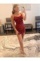 Cheap Spaghetti Straps Criss Cross Back Sleeveless Short Velvet Sequin Homecoming Dress / Prom Dress Sydney