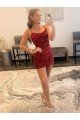 Cheap Spaghetti Straps Criss Cross Back Sleeveless Short Velvet Sequin Homecoming Dress / Prom Dress Sydney
