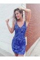 Cheap Short Velvet Sequin V-Neck Sleeveless Homecoming Dress / Prom Dress Sydney