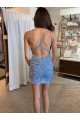Cheap V-Neck Sleeveless Short Velvet Sequin Homecoming Dress / Prom Dress with Straps Sydney