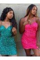 Cheap V-Neck Sleeveless Short Velvet Sequin Cocktail Dress Sydney
