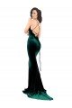 Cheap High Neck Formal Stretch Velvet Bridesmaid Dress / Prom Dress with Black Lace Embroidery Sydney