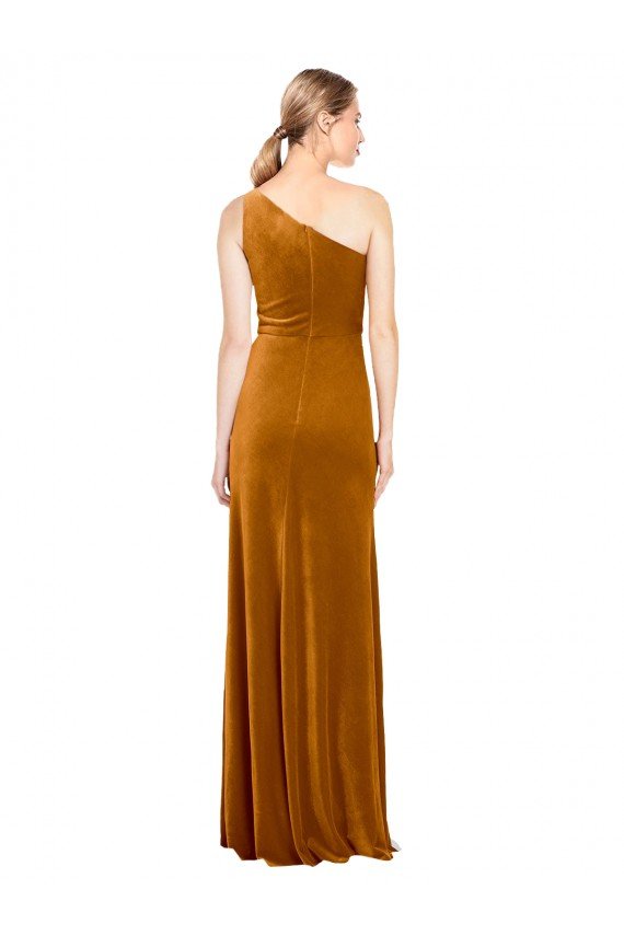 Cheap Sleek One Shoulder Long Formal Velvet Bridesmaid Dress / Prom Dress Sydney