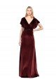 Cheap Flutter Sleeves Open Back Long Velvet Bridesmaid Dress / Prom Dress Sydney
