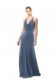 Cheap Halter Cowl Neck Long A-Line Velvet Bridesmaid Dress / Prom Dress with Keyhole Back Sydney