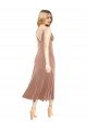 Cheap Midi Cocktail Length Short V-Neck Velvet Bridesmaid Dress / Prom Dress with Notched Neckline Sydney