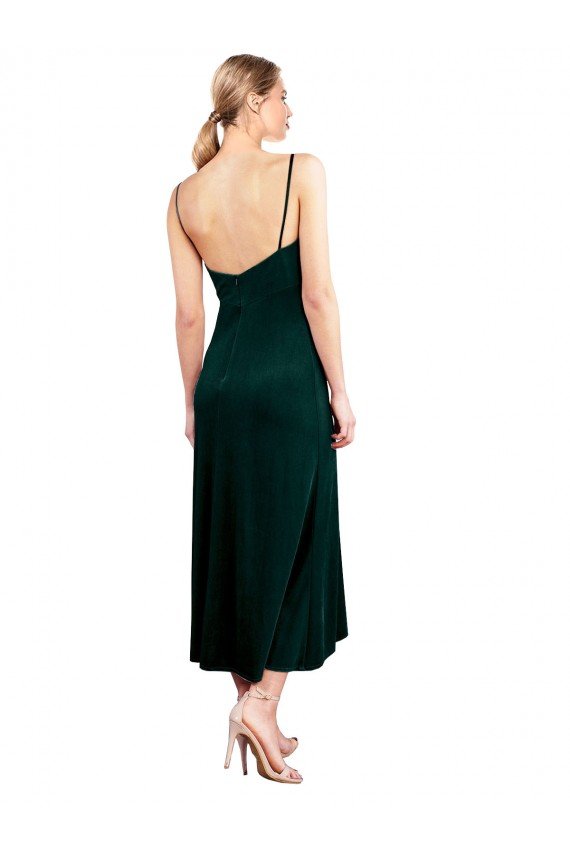 Cheap Midi Cocktail Length Cowl Neck Velvet Slip Bridesmaid Dress / Prom Dress Sydney