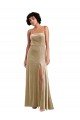 Cheap Square Neck Formal Velvet Maxi Bridesmaid Dress / Prom Dress with Front Slit Sydney