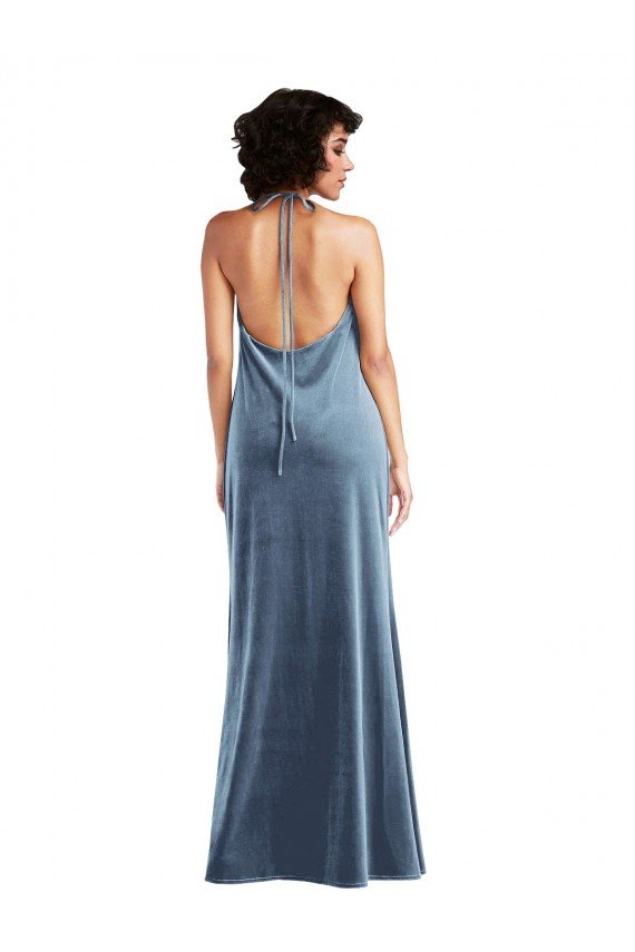 Cheap Cowl Neck Velvet Maxi Slip Prom Dress Sydney