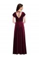Cheap Flutter Sleeve Velvet Maxi Bridesmaid Dress / Prom Dress with Pockets Sydney
