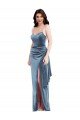 Cheap Spaghetti Strap Formal Velvet Maxi Bridesmaid Dress / Prom Dress with Draped Skirt Sydney