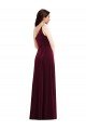 Cheap One Shoulder Spaghetti Strap Velvet Maxi Bridesmaid Dress / Prom Dress with Pockets Sydney