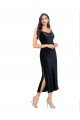 Cheap Midi Cocktail Length Formal Velvet Bridesmaid Dress / Prom Dress with Cowl Neck and Spaghetti Straps Sydney