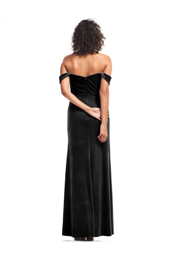 Cheap Off the Shoulder Drapped Sleeves Formal Stretch Velvet Bridesmaid Dress / Prom Dress Sydney