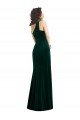 Cheap One Shoulder Velvet Trumpet Bridesmaid Dress / Prom Dress with Front Slit Sydney