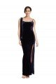 Cheap Long Formal Velvet Bridesmaid Dress / Prom Dress with Side Thigh Split and Shoulder Tie Sydney