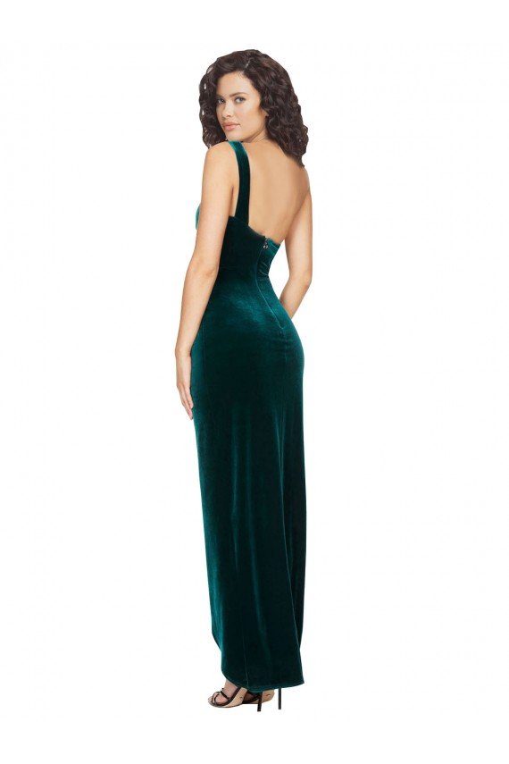 Cheap One Shoulder Velvet Front Wrap Bridesmaid Dress / Prom Dress  Sydney