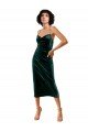 Cheap Midi Cocktail Length Sleek Cowl Neckline Short Formal Velvet Bridesmaid Dress / Prom Dress Sydney